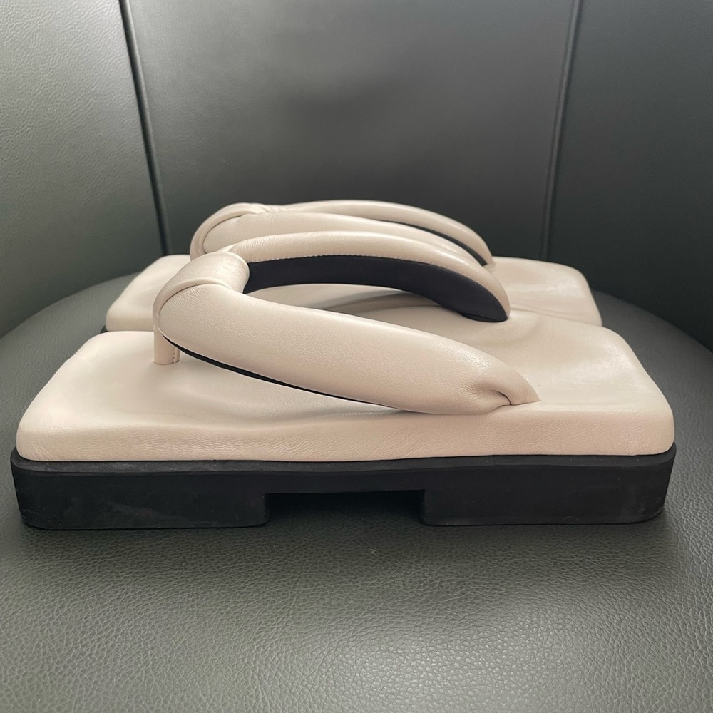 Sinobi Geta Double Leather Sandals Size Sinobi 4 (US 8)